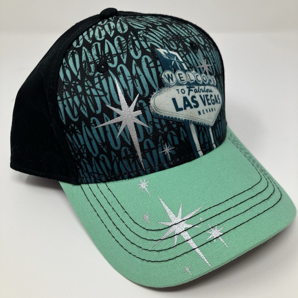 Welcome To Fabulous Las Vegas Nevada Snapback Hat Mint Green Black Baseball